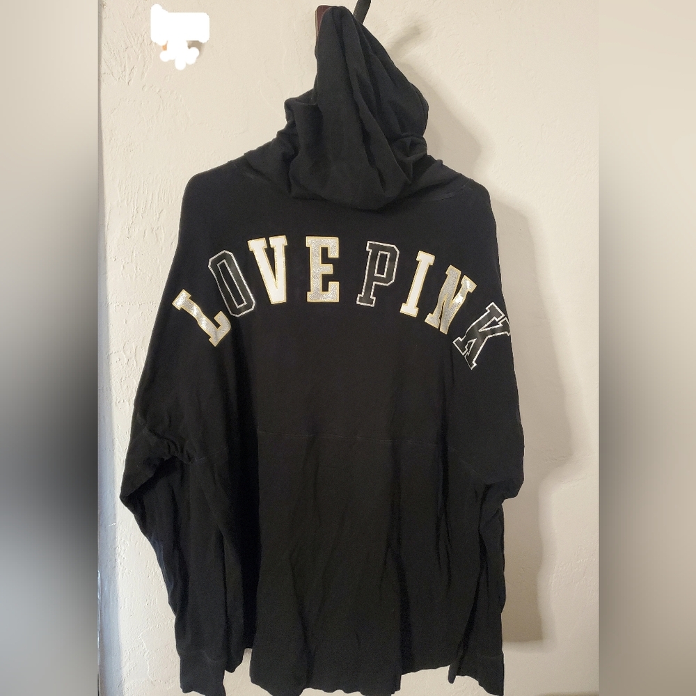 Pink Victoria's Secret Hoodie Sweater Size XL Love Pink Graphic EUC